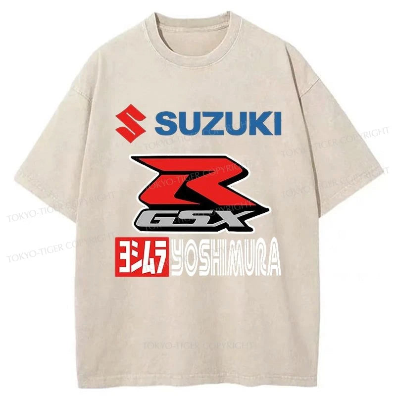 Tokyo-Tiger GSX R Motorcycle Washed T-Shirt