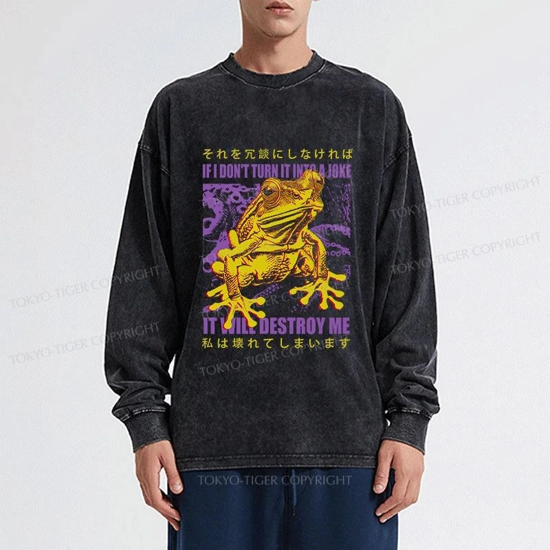 Tokyo-Tiger A Frog Prone To Emotional Breakdown Washed Long Sleeve T-Shirt