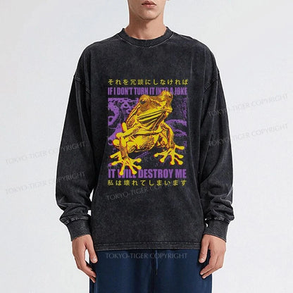 Tokyo-Tiger A Frog Prone To Emotional Breakdown Washed Long Sleeve T-Shirt