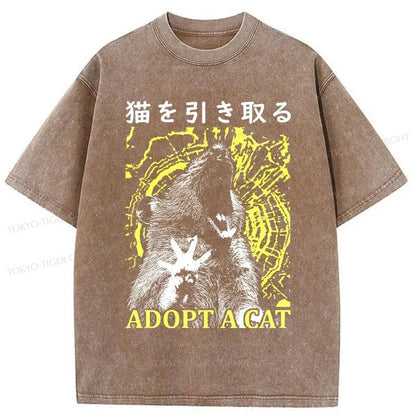 Tokyo-Tiger Adopt A Cat Washed T-Shirt