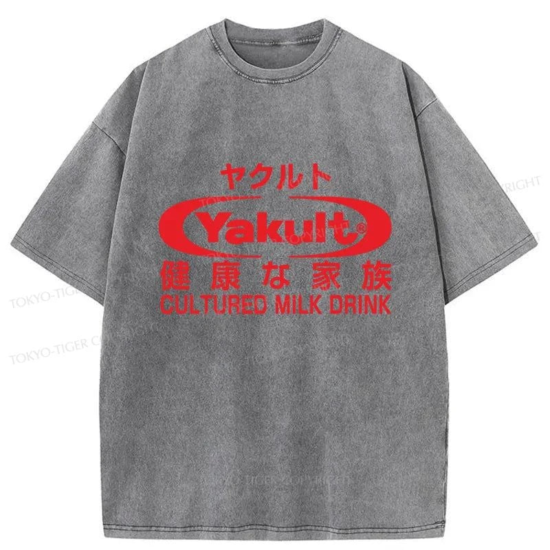 Tokyo-Tiger Yakult Logo Washed T-Shirt