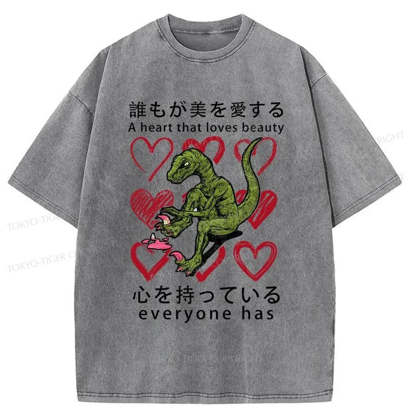 Tokyo-Tiger Dinosaur Nail Polish Japanese Washed T-Shirt