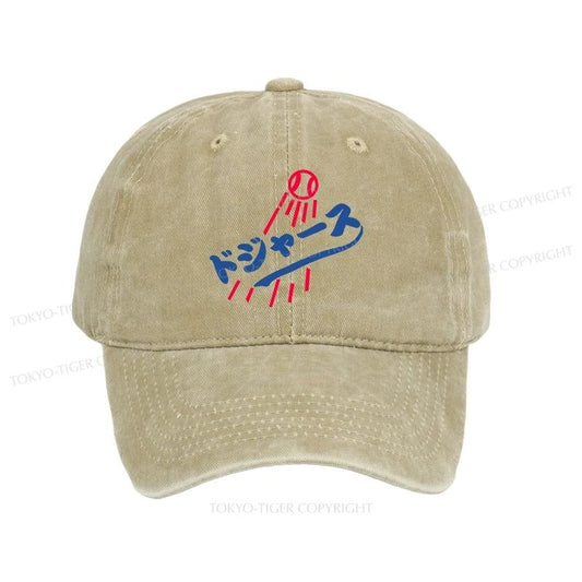 Tokyo-Tiger LA Dodgers Japanese Logo Washed Cap