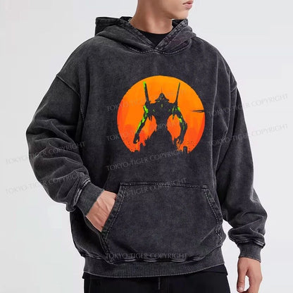 Tokyo-Tiger Robot Warrior Vintage Washed Hoodie