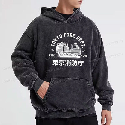 Tokyo-Tiger Tokyo Fire Dept Washed Hoodie