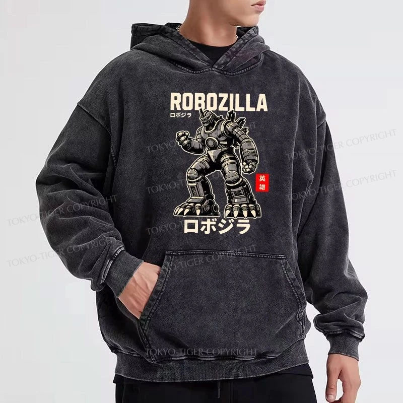 Tokyo-Tiger RoboZilla Manga Japanese Washed Hoodie