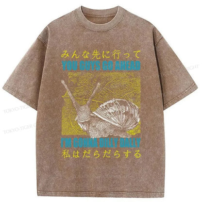 Tokyo-Tiger Slow Snail Japanese Washed T-Shirt