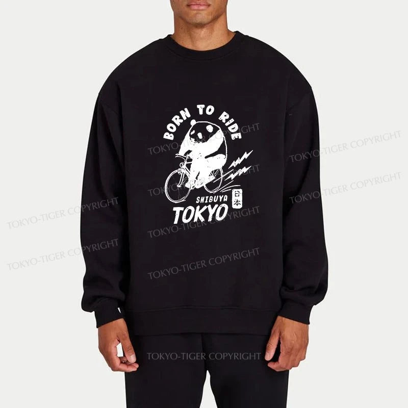 Tokyo-Tiger Pandas Ride Bicycles Sweatshirt