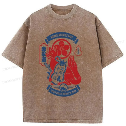 Tokyo-Tiger Rice Wine Japanese Washed T-Shirt