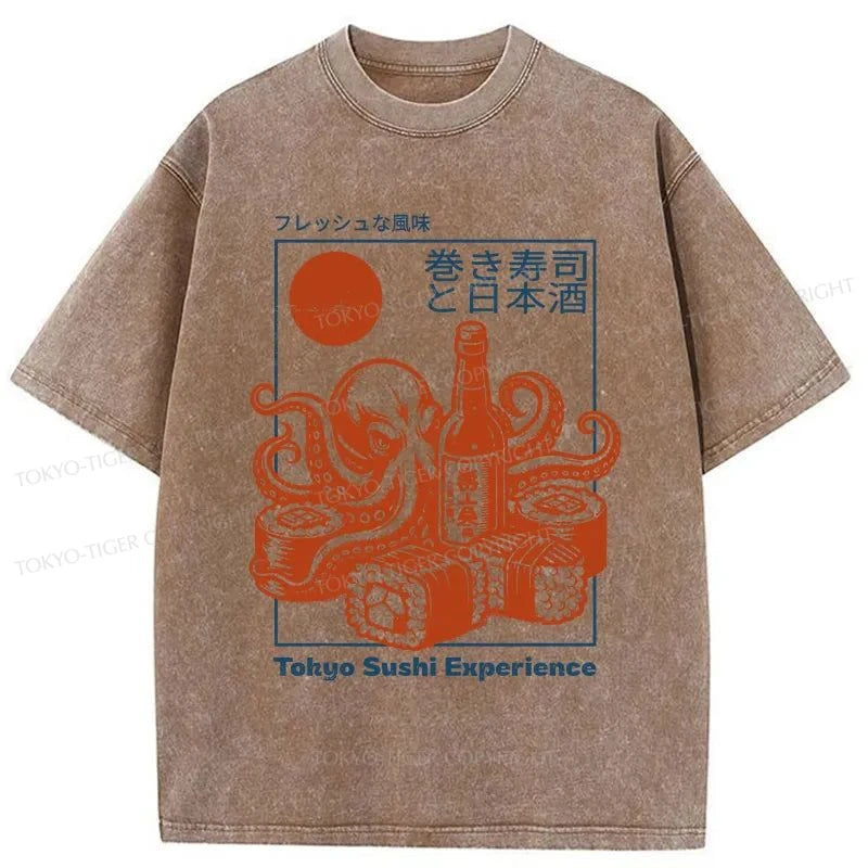 Tokyo-Tiger Tako And Wine Washed T-Shirt