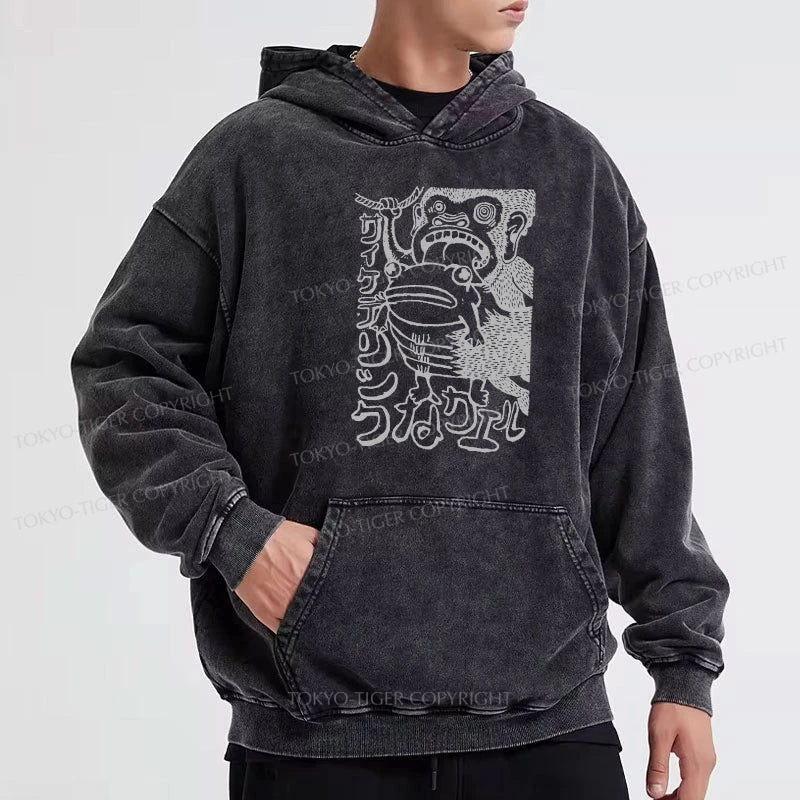 Tokyo-Tiger Orangutan Catches Frog Washed Hoodie