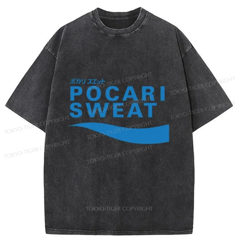 Tokyo-Tiger POCARI SWEAT Blue Washed T-Shirt