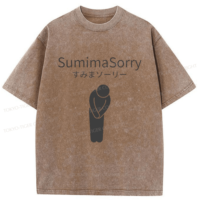 Tokyo-Tiger SumimaSorry Japanese Washed T-Shirt