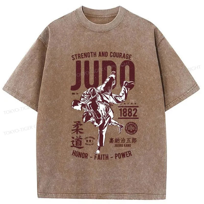 Tokyo-Tiger JUDO Japanese Washed T-Shirt