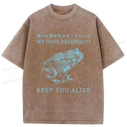 Tokyo-Tiger Keep Alive Frog Washed T-Shirt