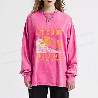 Tokyo-Tiger A Grasshopper With A Short Life Washed Long Sleeve T-Shirt