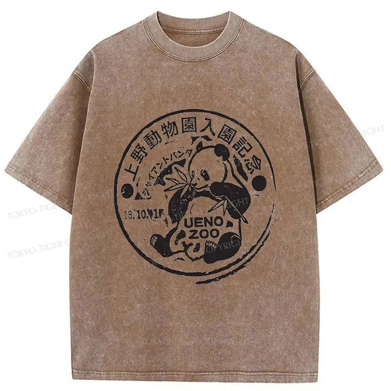 Tokyo-Tiger Ueno Zoo Panda Label Washed T-Shirt