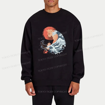 Tokyo-Tiger Spirit Cat Wave Japan Sweatshirt