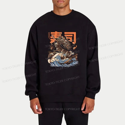 Tokyo-Tiger The Great Sushi Dragon Wave Sweatshirt