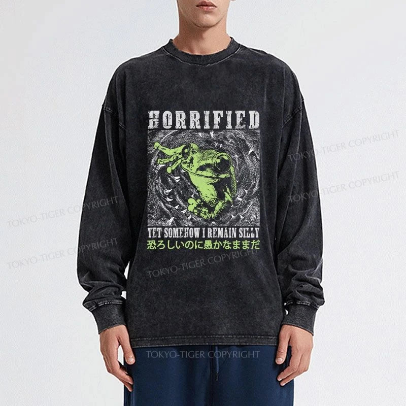 Tokyo-Tiger Silly Frog Japanese Washed Long Sleeve T-Shirt