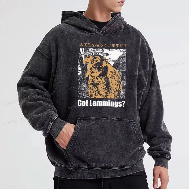 Tokyo-Tiger Do You Have Lemmings Japanese Washed Hoodie