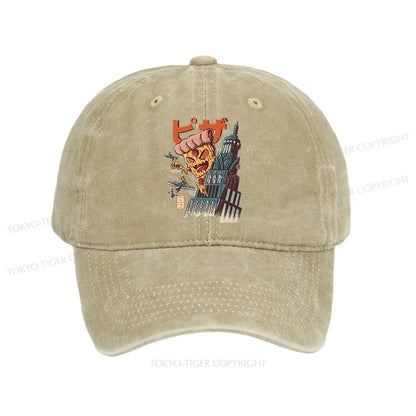 Tokyo-Tiger Great Pizza Kaiju Japanese Washed Cap