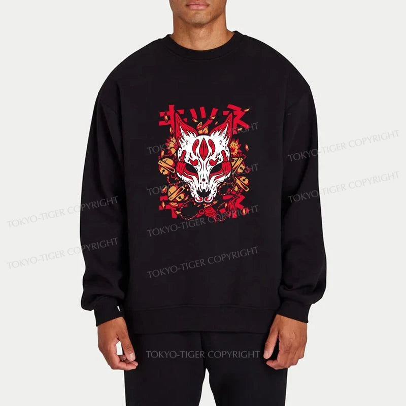 Tokyo-Tiger Japanese Kitsune Mask Sweatshirt