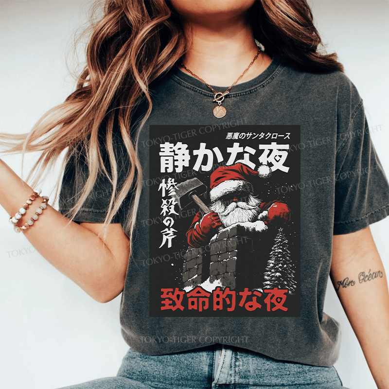 Tokyo-Tiger Not So Silent Night Washed T-Shirt