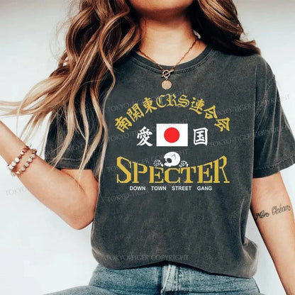 Tokyo-Tiger Specter Down Town Street Gang Washed T-Shirt