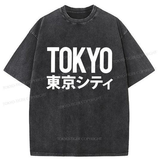 Tokyo-Tiger Tokyo City Washed T-Shirt