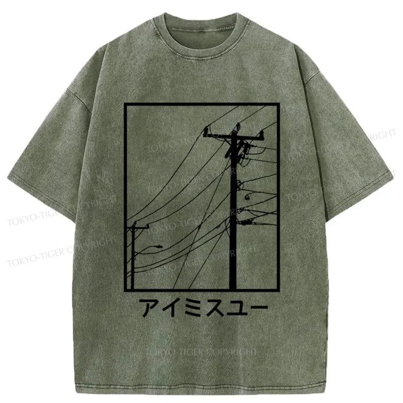 Tokyo-Tiger Wires And Cables Washed T-Shirt