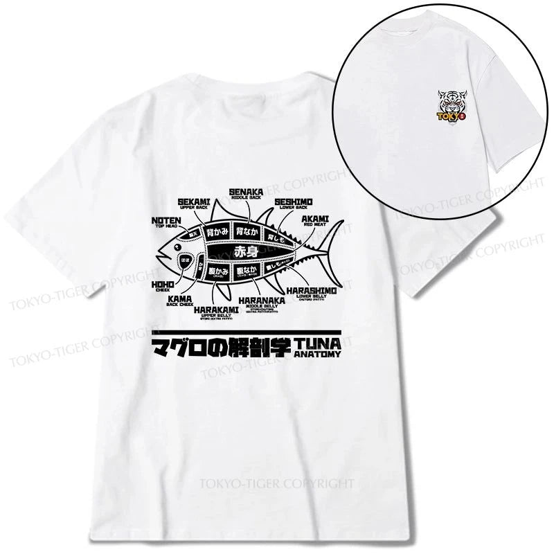 Tokyo-Tiger Tuna Dissection Map Japanese Front Back Classic T-Shirt