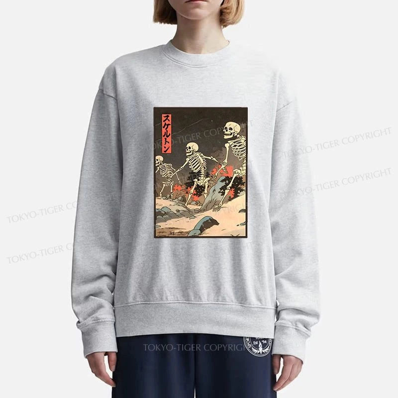 Tokyo-Tiger Japanese Rising Skeletons Sweatshirt