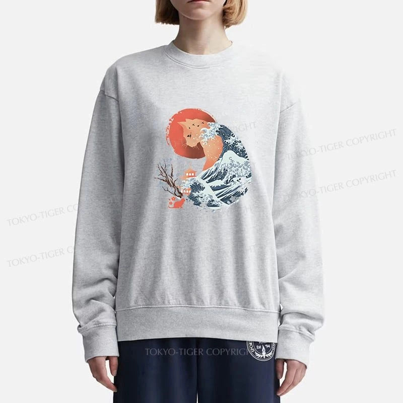 Tokyo-Tiger Spirit Cat Wave Japan Sweatshirt