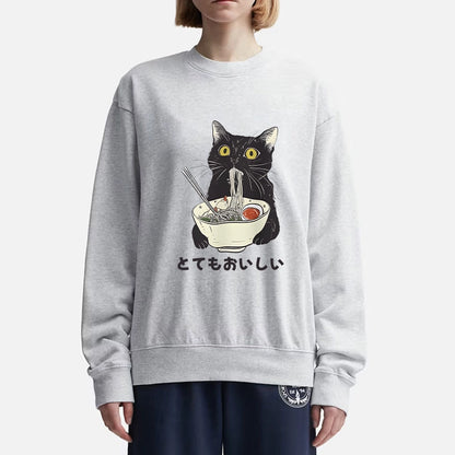 Tokyo-Tiger Cats Eat Ramen Noodles Sweatshirt