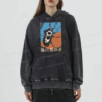 Tokyo-Tiger Strong Beetle Japanese Washed Hoodie