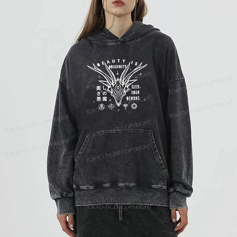 Tokyo-Tiger Beautiful Devil Japanese Washed Hoodie