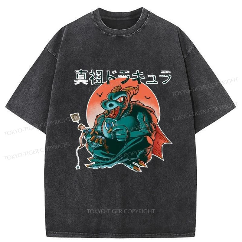 Tokyo-Tiger Dracula Monster Form Washed T-Shirt