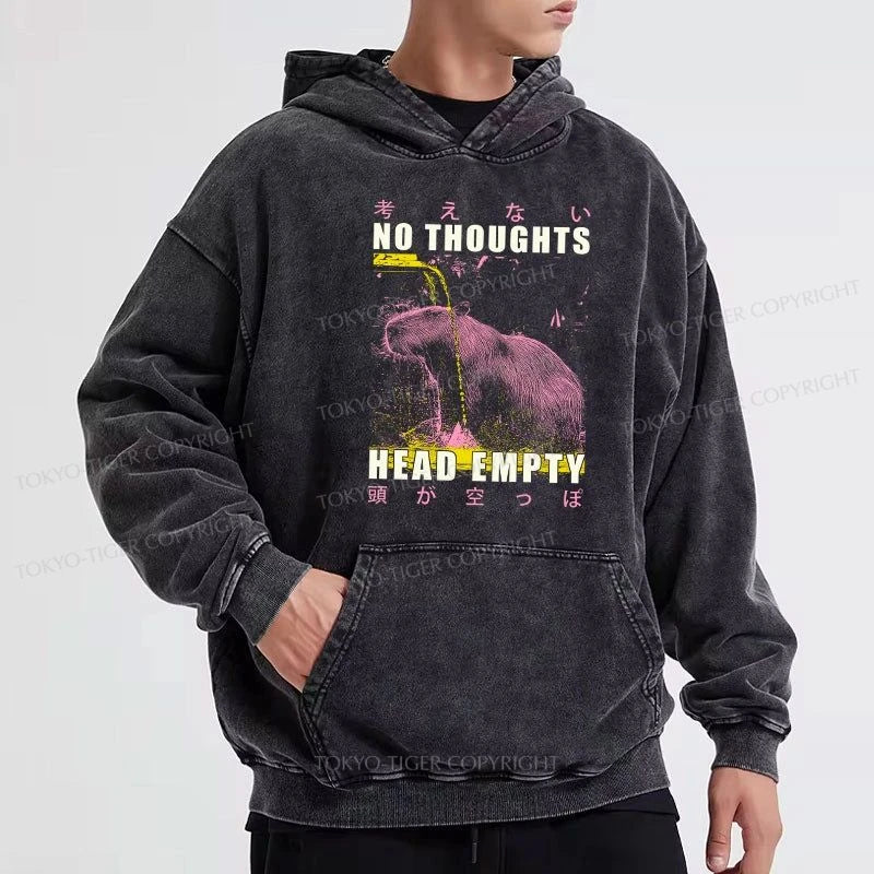 Tokyo-Tiger No Thoughts Head Empty Washed Hoodie