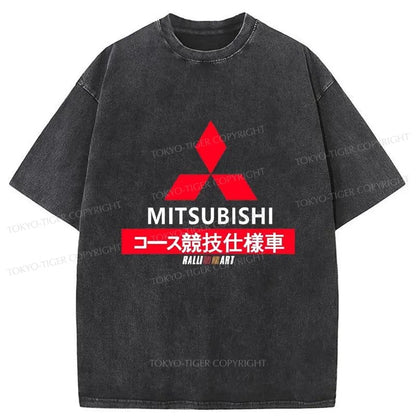 Tokyo-Tiger Mitsubishi Logo Japanese Washed T-Shirt