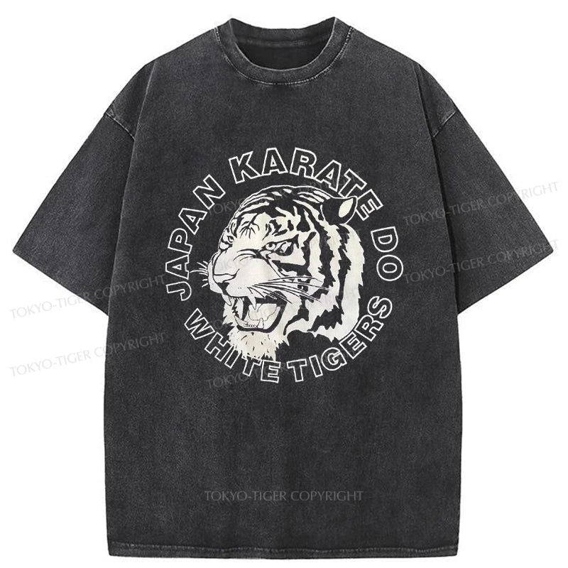 Tokyo-Tiger Vintage 90s Japan Karate Do White Tigers Washed T-Shirt