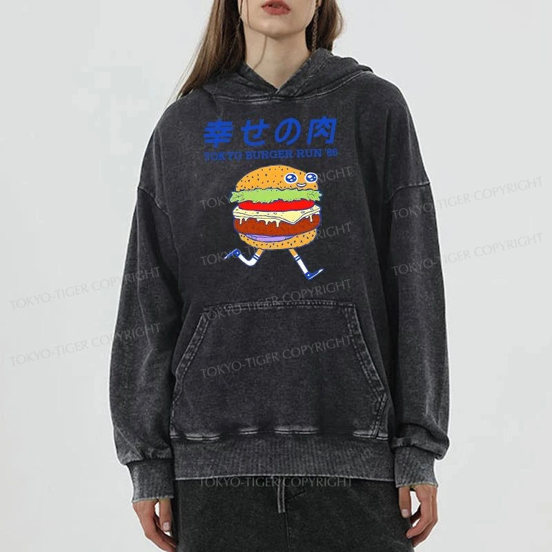 Tokyo-Tiger Tokyo Burger Run Japanese Washed Hoodie