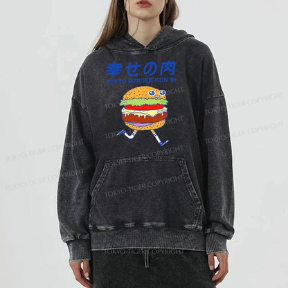 Tokyo-Tiger Tokyo Burger Run Japanese Washed Hoodie