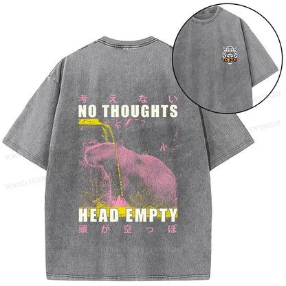 Tokyo-Tiger No Thoughts Head Empty Front Back Washed T-Shirt