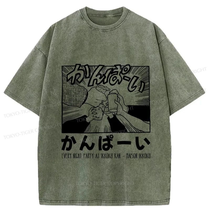 Tokyo-Tiger Let's Drink Japanese Washed T-Shirt