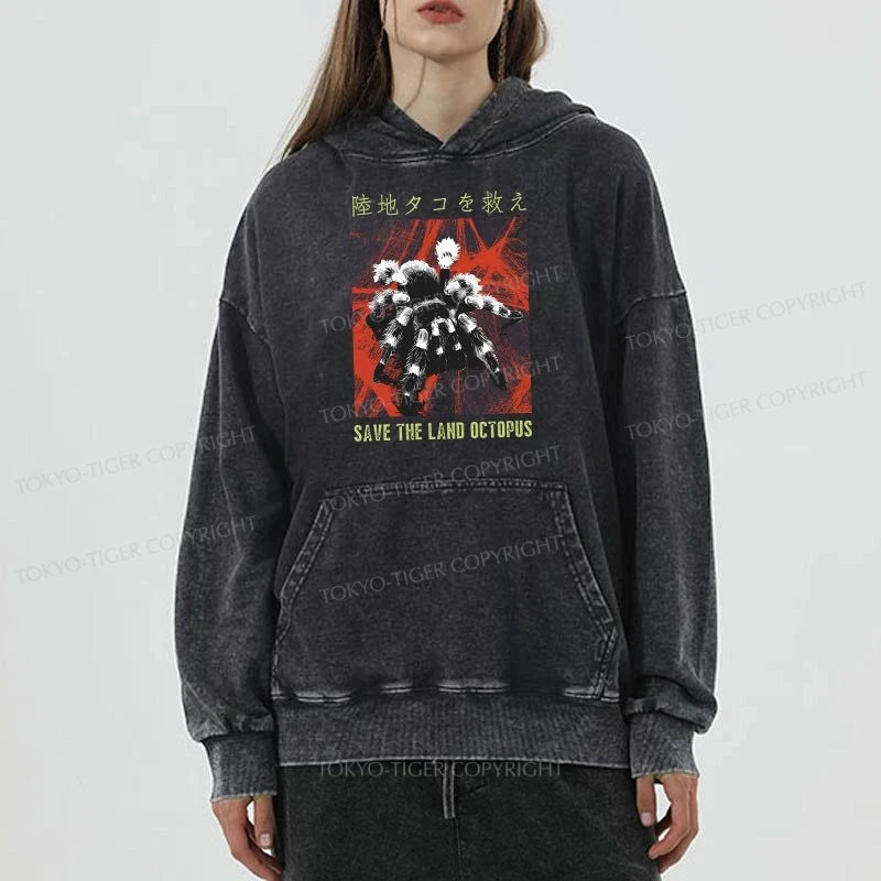 Tokyo-Tiger Real Scary Spiders Washed Hoodie