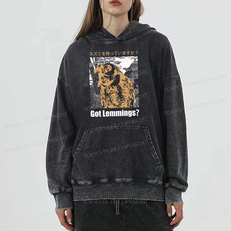 Tokyo-Tiger Do You Have Lemmings Japanese Washed Hoodie