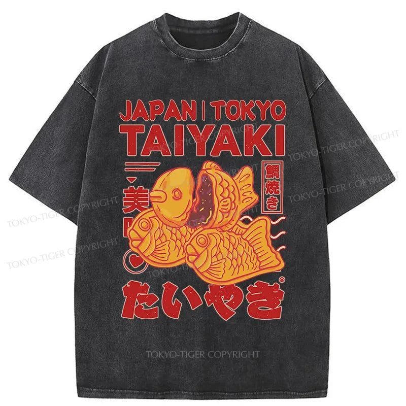 Tokyo-Tiger Taiyaki Japanese Washed T-Shirt