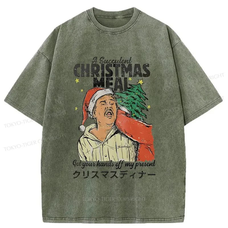 Tokyo-Tiger Christmas Meal Japan Washed T-Shirt