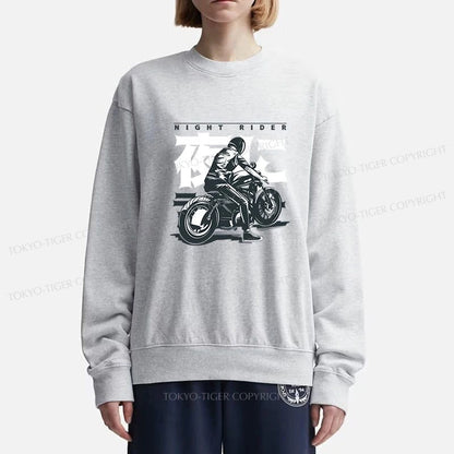 Tokyo-Tiger Motorcyclist Japanese Night Rider Sweatshirt